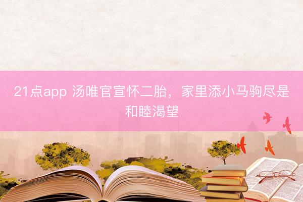 21点app 汤唯官宣怀二胎，家里添小马驹尽是和睦渴望